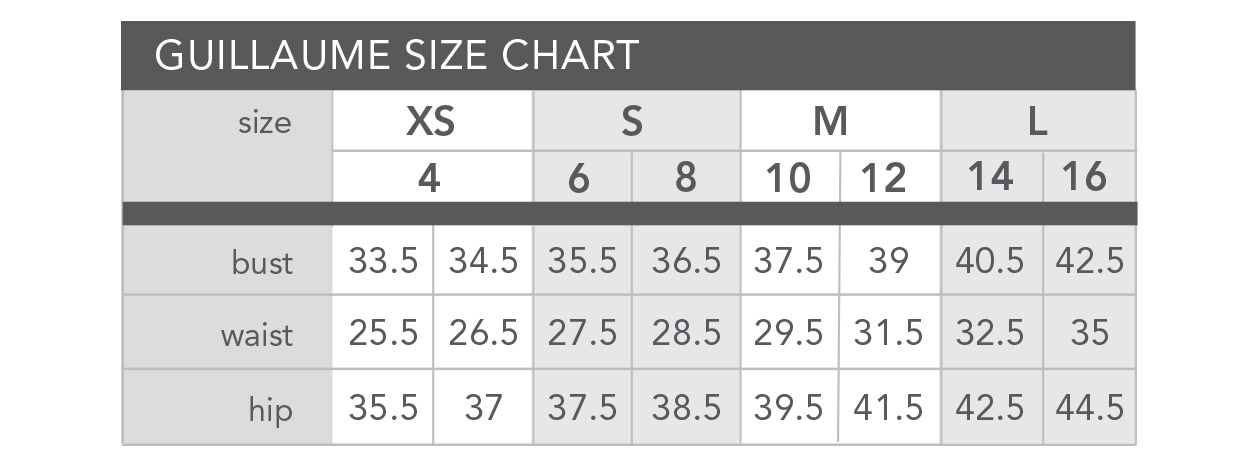 Harve Benard Size Chart