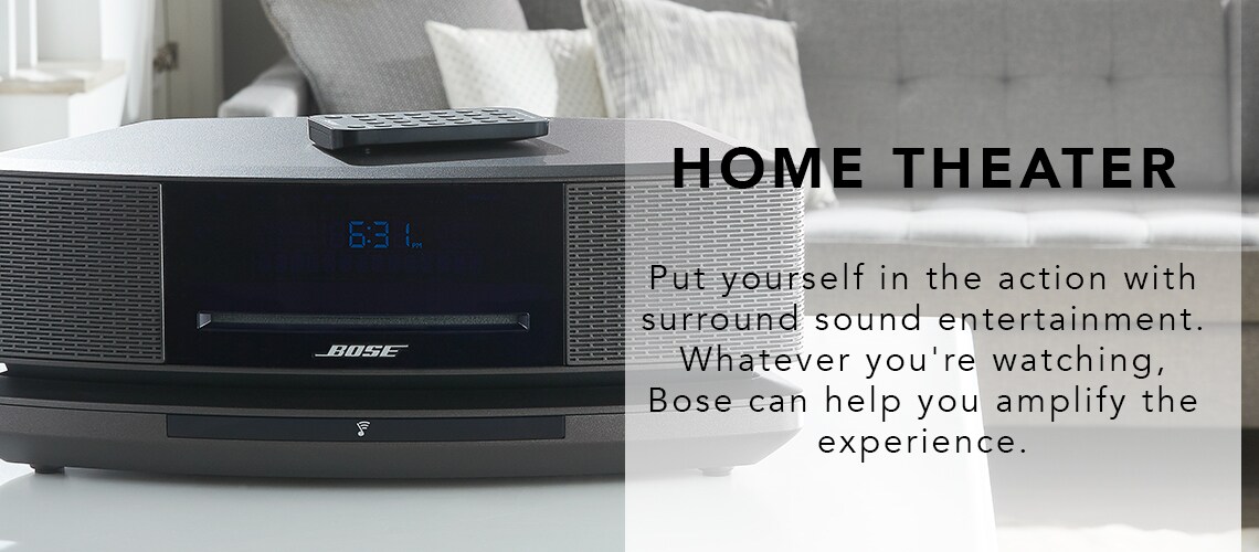 HOME THEATER  Put yourself in the action with surround sound entertainment. Whatever you're watching, Bose can help you amplify the experience. at ShopHQ - 472-394 Bose SoundTouch 30 Wi-Fi & Bluetooth Wireless Speaker System
